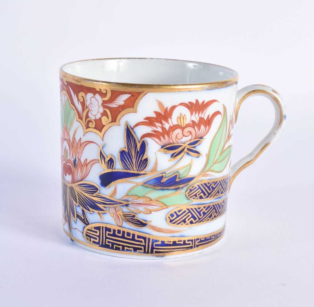 Coalport coffee can painted with an imari pattern, another with a rare shipping scene, a third - Image 7 of 9