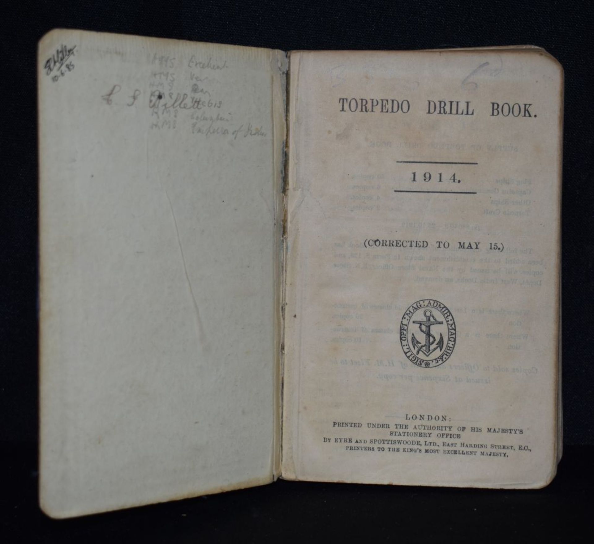 A collection of early 20th Century Naval Gunnery drill books 1913 two volumes, 1909 and a Torpedo - Image 6 of 6