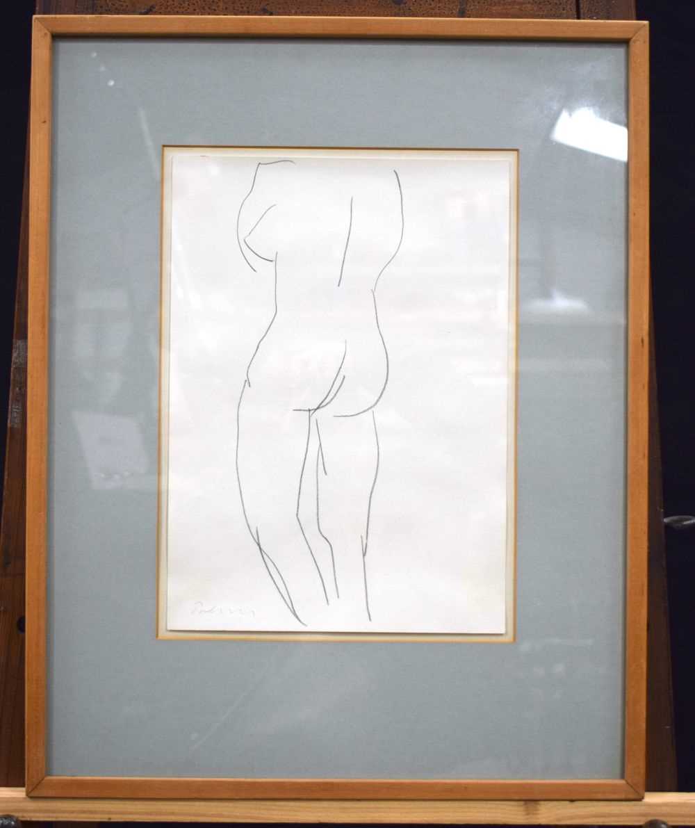 A framed pencil sketch by William Turnball , study of the female form 35 x 25cm - Image 2 of 8