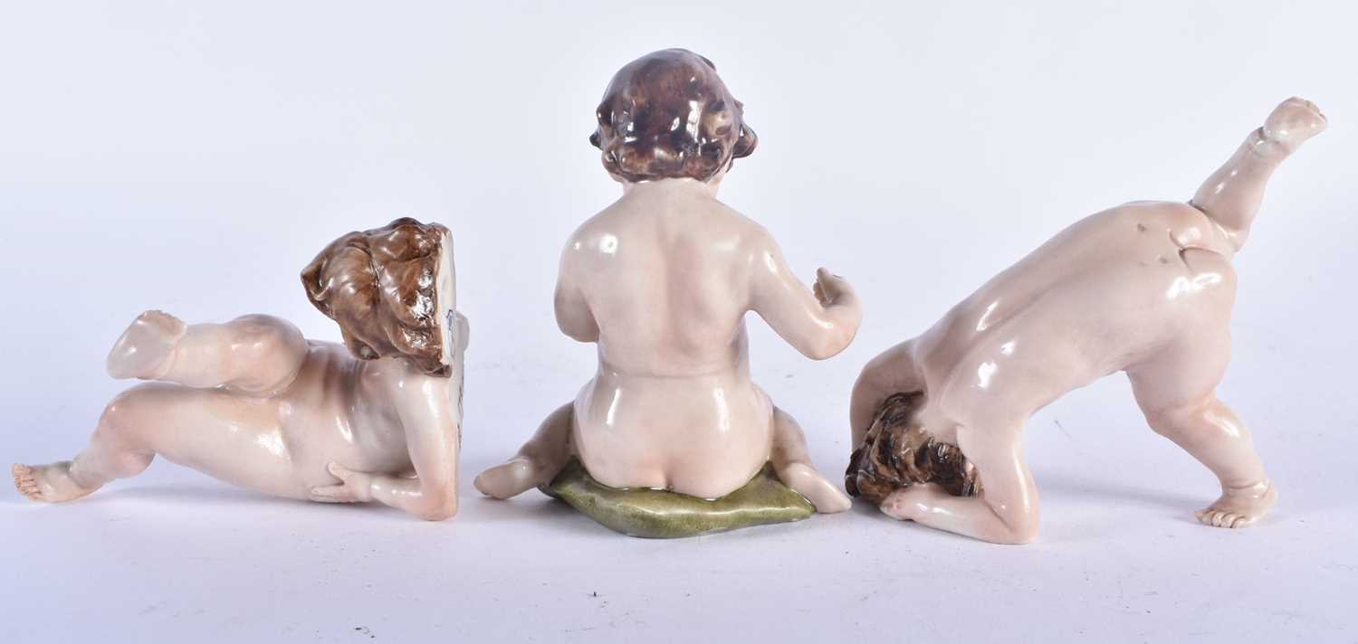 THREE ITALIAN CAPO DI MONTE PORCELAIN FIGURES OF CHILDREN. 9 cm x 8 cm. (3) - Image 3 of 4