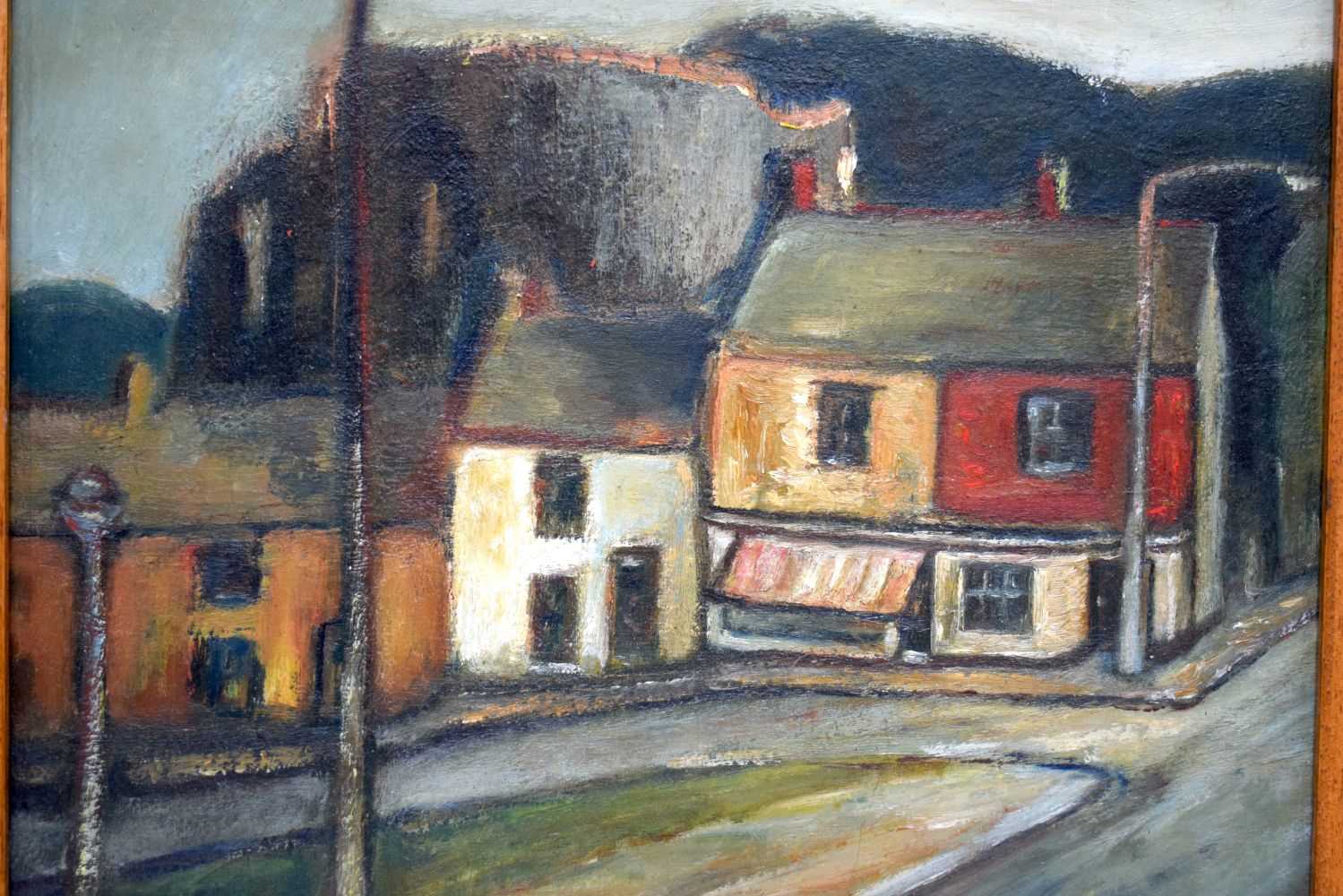 A framed oil on board of Neath, Wales by Olive Knight 34 x 33 cm. - Image 3 of 8
