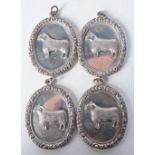 Four Silver North Country Cheviot Sheep Society Medals by Hamilton and Inches each with Edinburgh