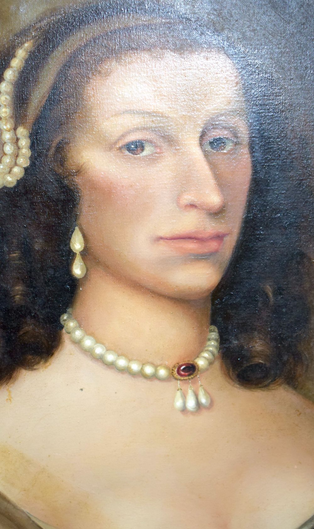 A gilt framed 19th Century Oil on canvas portrait of Anne, 3rd Duchess of Hamilton 1632-1716 53 x 42 - Image 2 of 4