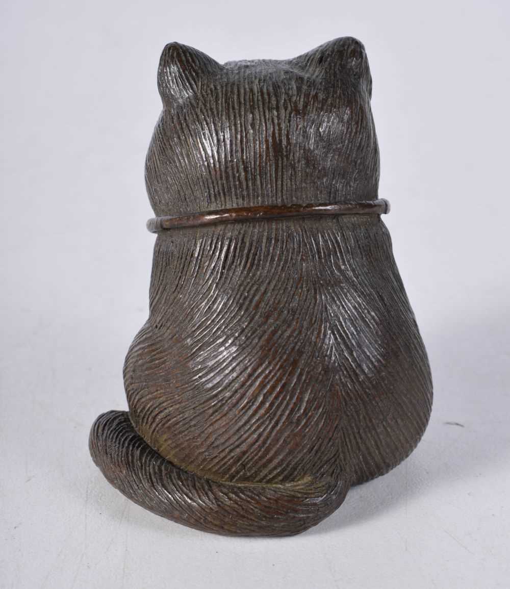 A Japanese bronze Cat 6 cm. - Image 3 of 4