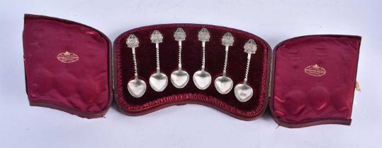 SIX VICTORIAN SILVER SPOONS. 81 grams. Chester 1893. 11.5 cm x 2.25cm. (6)