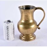 A LOVELY 18TH CENTURY GEORGE III BRONZE ALE MUG. 9.5 cm