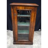 An early 20th Century flame Mahogany glass fronted display cabinet 128 x 69 cm.