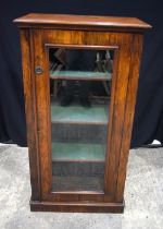 An early 20th Century flame Mahogany glass fronted display cabinet 128 x 69 cm.