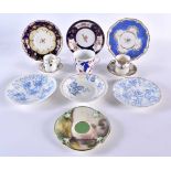 ASSORTED 19TH CENTURY ENGLISH PORCELAIN TEAWARES. (qty)