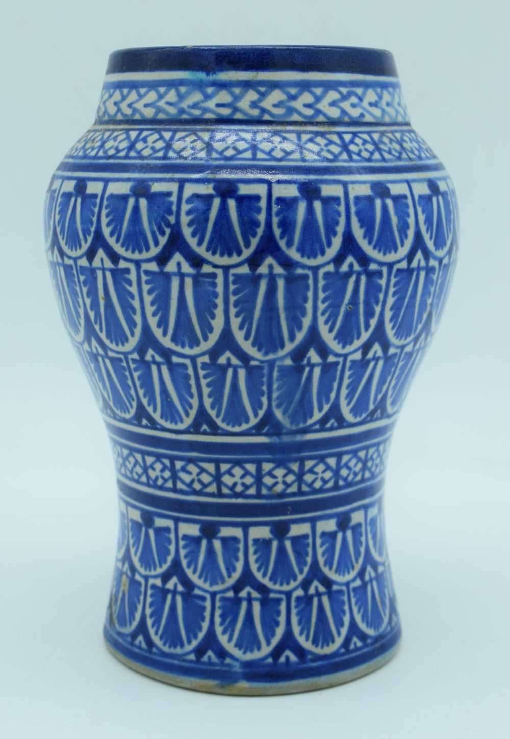 A North African glazed pottery vase 19 cm. - Image 3 of 6