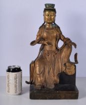 A large gilt bronze Sino Tibetan Diety 40 cm.