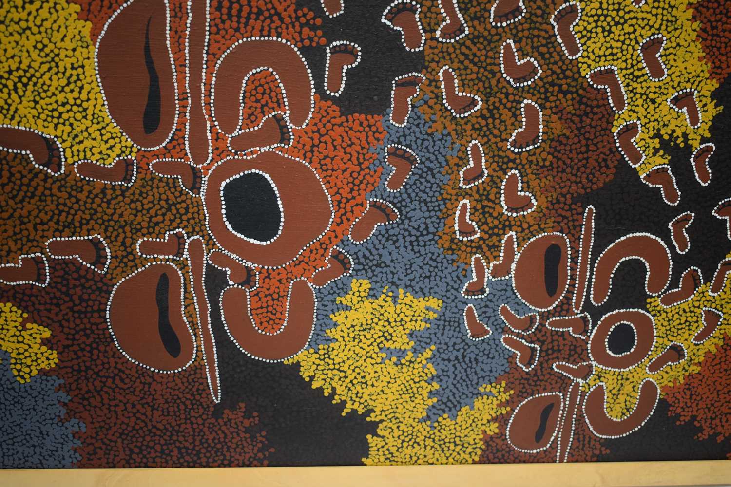 A huge framed Australian Aboriginal Dot art oil on canvas 150 x 147 cm - Image 17 of 20