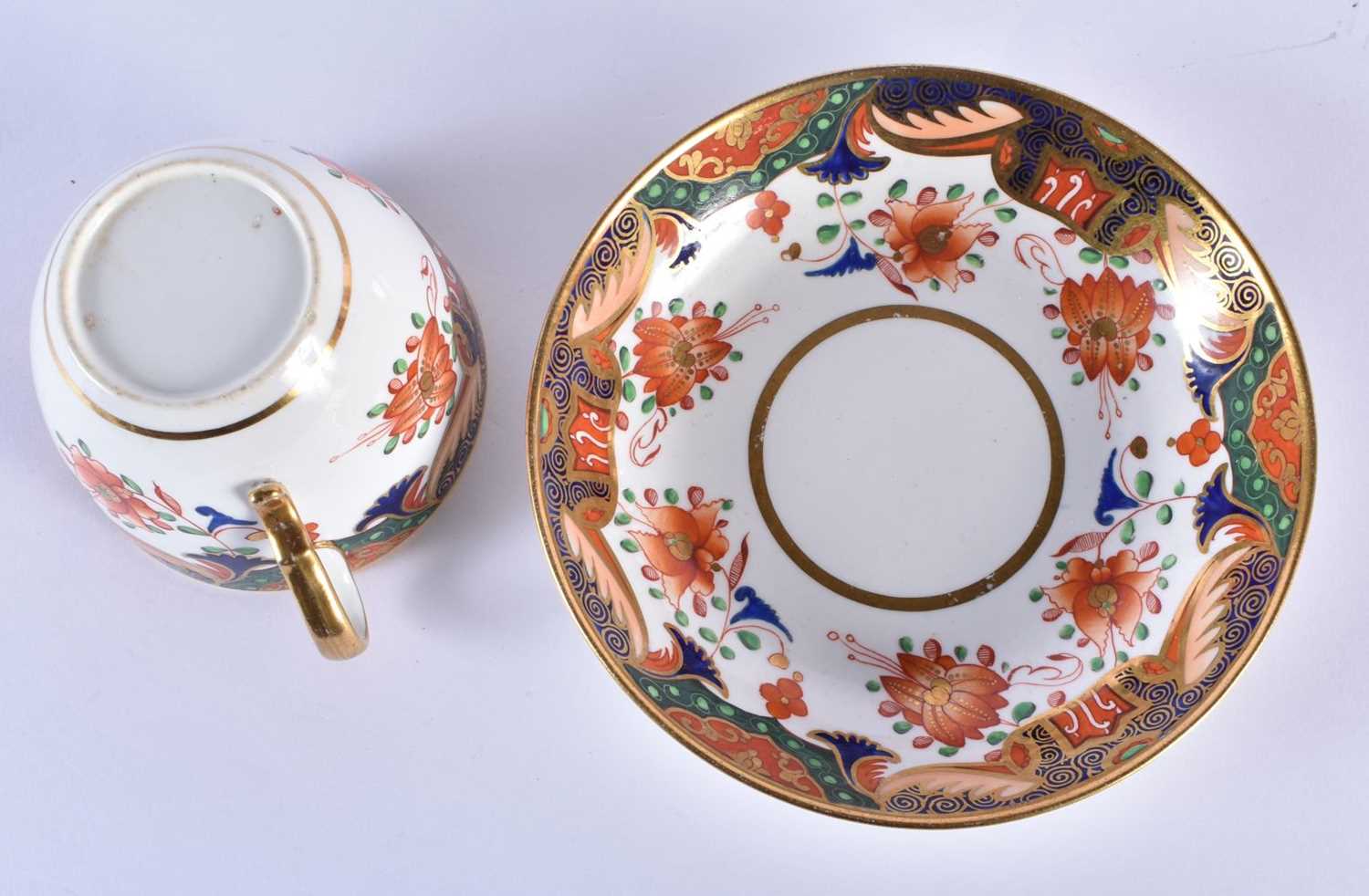 Spode imari teacup and saucer painted in imari style, and four Spode coffee cans and a printed - Image 3 of 11