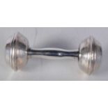 Vintage Barbell Dumbbell Baby Infant Rattle. 4.4cm x 10.5 cm, weight 51.9g