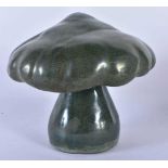 AN ART DECO EUROPEA ZSOLNAY STYLE STONEWARE MUSHROOM. 21 cm x 18cm.