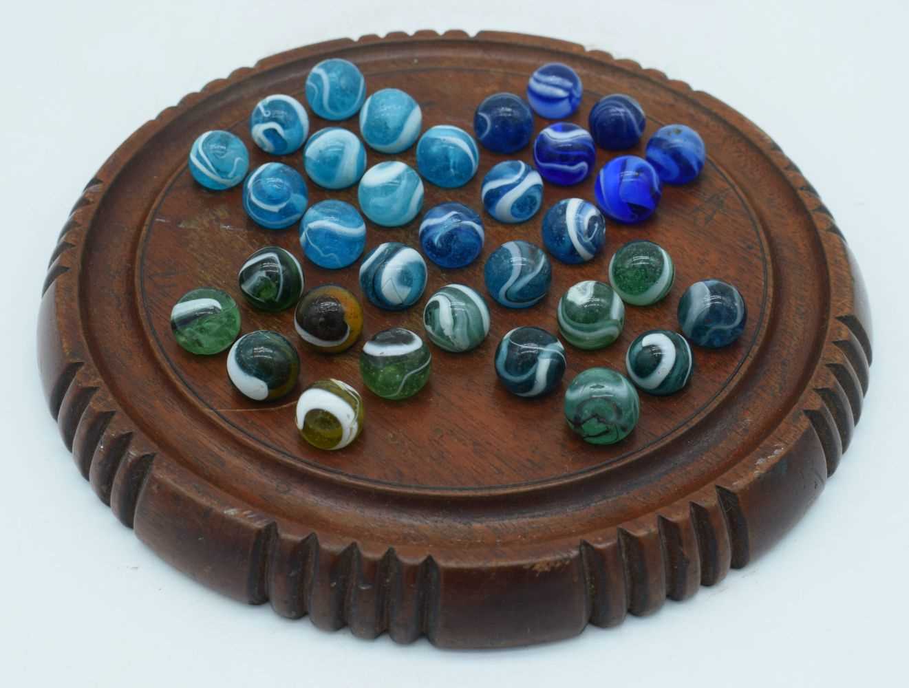 An antique Solitaire board with marbles 24 cm. - Image 3 of 4