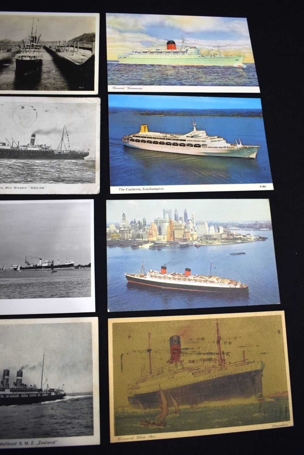 A good quality postcard album Cruise liners, Merchant ships, White star line, Orient line etc (72) - Image 10 of 34