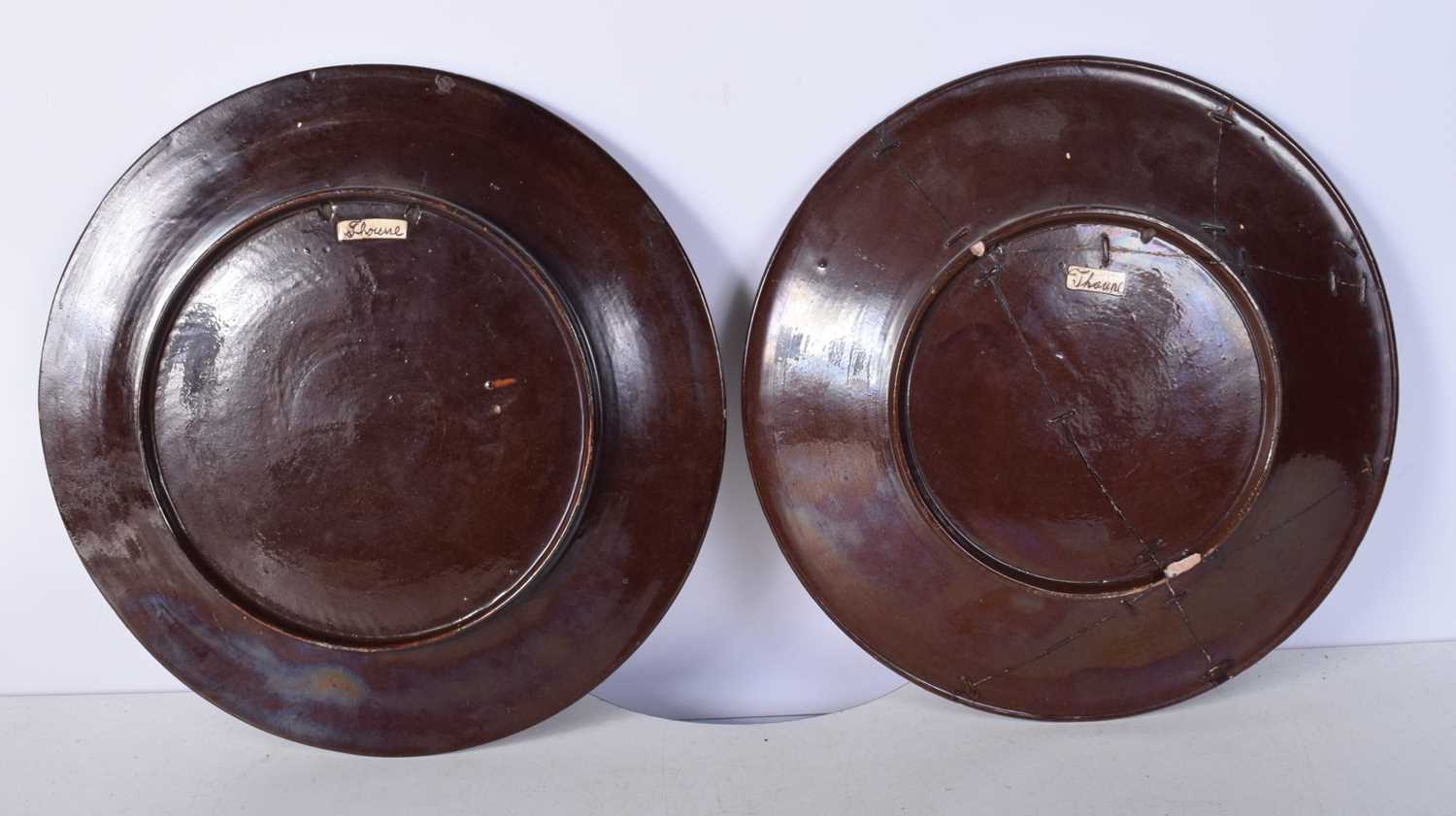 A pair of Swiss Thoune glazed pottery plates 29.5 cm Diameter together with two Doulton items Beaker - Image 5 of 8