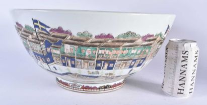 A LARGE CHINESE EUROPEAN MARKET EXPORT PORCELAIN PUNCH BOWL 20th Century. 36 cm diameter.