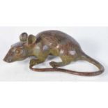 A Japanese Bronze Model of a Rat. 2.2 cm x 8.2 cm x 4.4cm, weight 167g