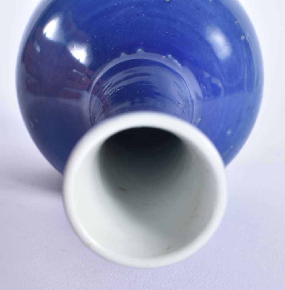 A CHINESE BLUE MONOCHROME PORCELAIN VASE 20th Century. 18cm high. - Image 3 of 4