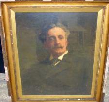 A large 20th Century Oil on canvas portrait of a gentleman 73 x 61 cm.