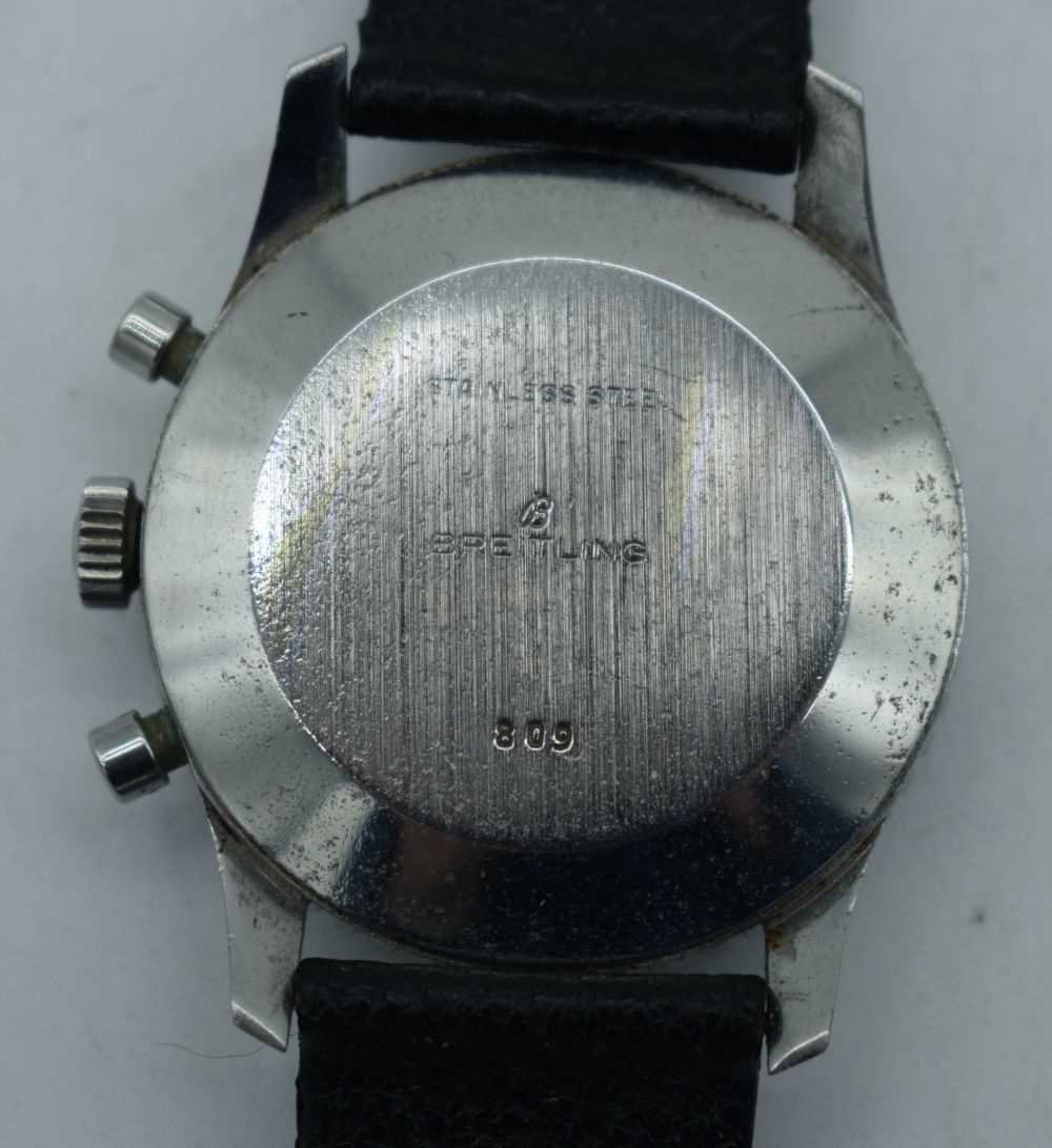 AN EARLY 1960S BREITLING CHRONOGRAPH NAVITIMER WRISTWATCH. 4.25cm wide inc crown. - Image 3 of 4