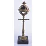 AN UNUSUAL 19TH CENTURY BRONZE AND CRYSTAL GLASS STREET LAMP. 31 cm high.