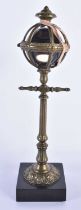 AN UNUSUAL 19TH CENTURY BRONZE AND CRYSTAL GLASS STREET LAMP. 31 cm high.