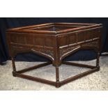 An unusual 19th Century Rhombus shaped carved mahogany planter 57 x 104 x 60 cm