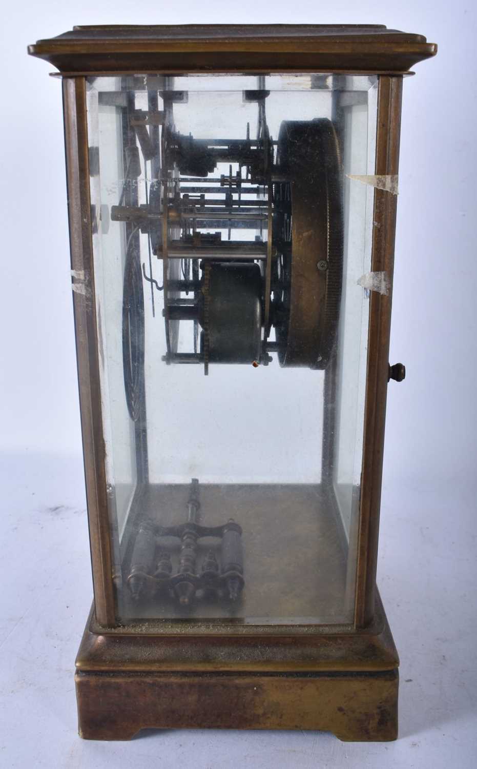 AN AMERICAN ANSONIA FOUR GLASS REGULATOR CLOCK. 28 cm x 15 cm. - Image 5 of 6