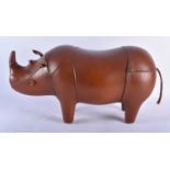 A LEATHER COUNTRY HOUSE RHINOCEROS FOOTSTOOL. 54 cm x 28 cm.