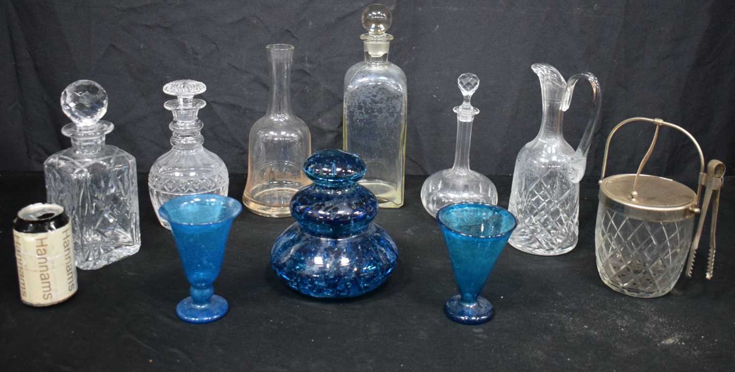 A collection of glass decanters,glasses, art glass, jug, ice bucket etc (largest 30 cm 10) - Image 2 of 8