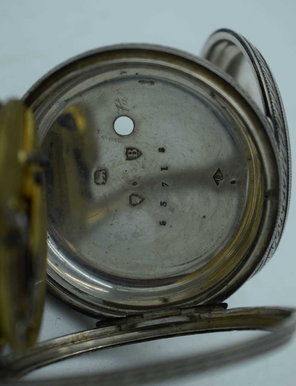 A VICTORIAN SILVER POCKET WATCH. London 1877. 120.4 grams. 5.5 cm diameter. - Image 4 of 4