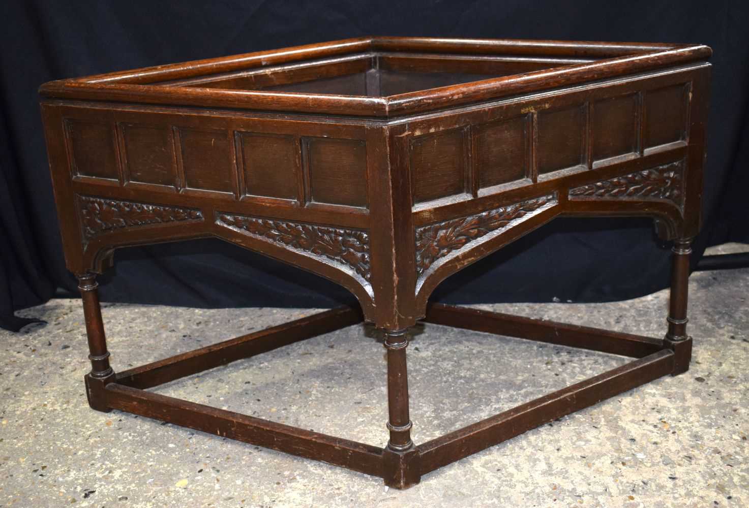 An unusual 19th Century Rhombus shaped carved mahogany planter 57 x 104 x 60 cm - Image 2 of 8