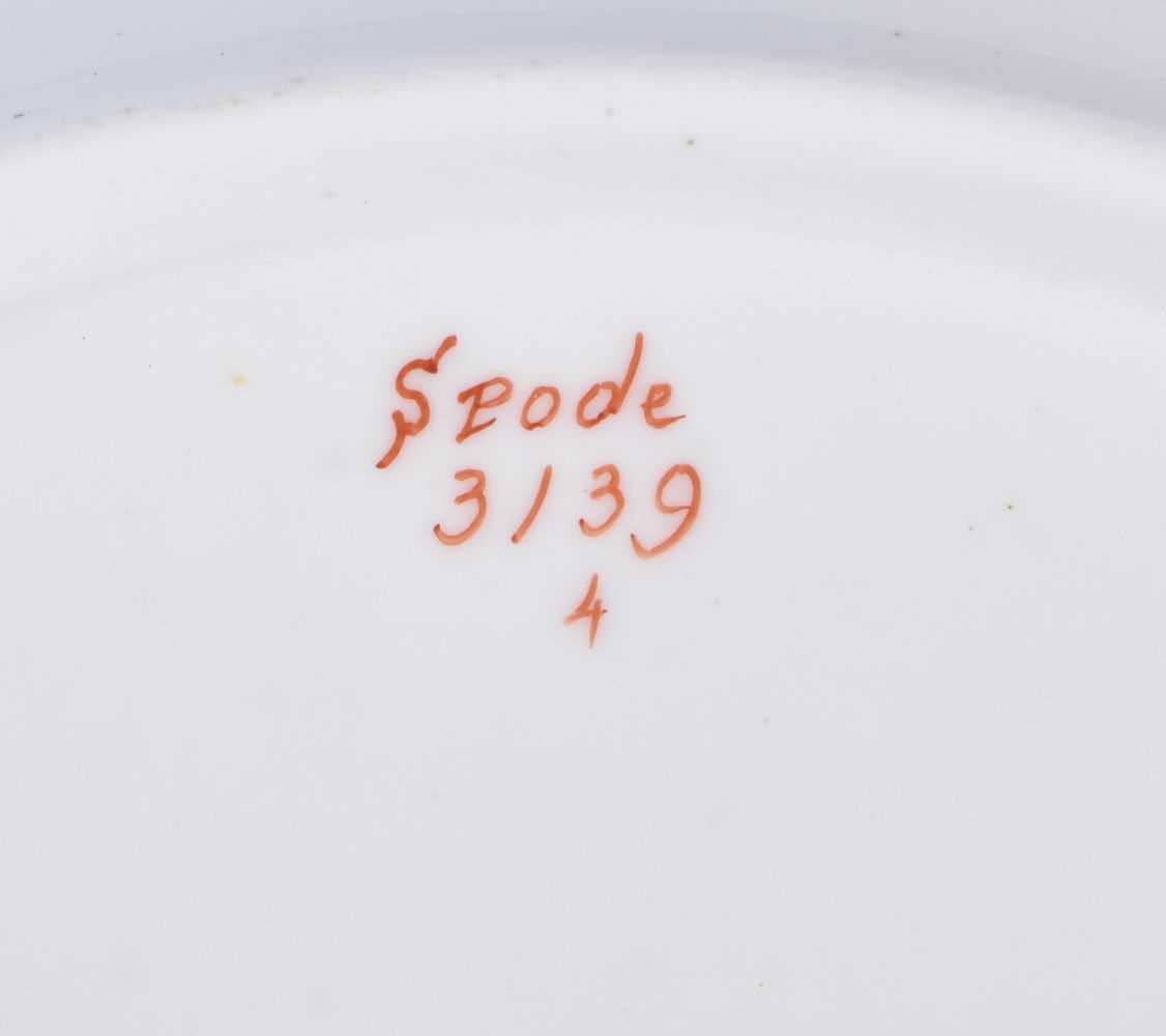 Spode fine plate painted with a floral bouquet under a raised border with a gilt flower chain. - Image 5 of 5