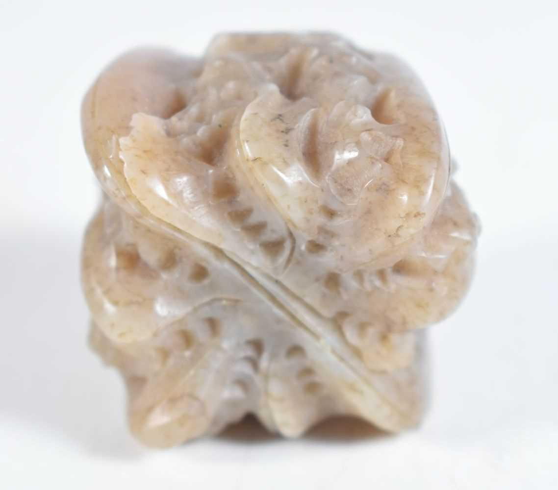 A Chinese Carved Jade Walnut. 3.6 cm x 4.1cm x 3.9cm, weight 61.7g - Image 2 of 3