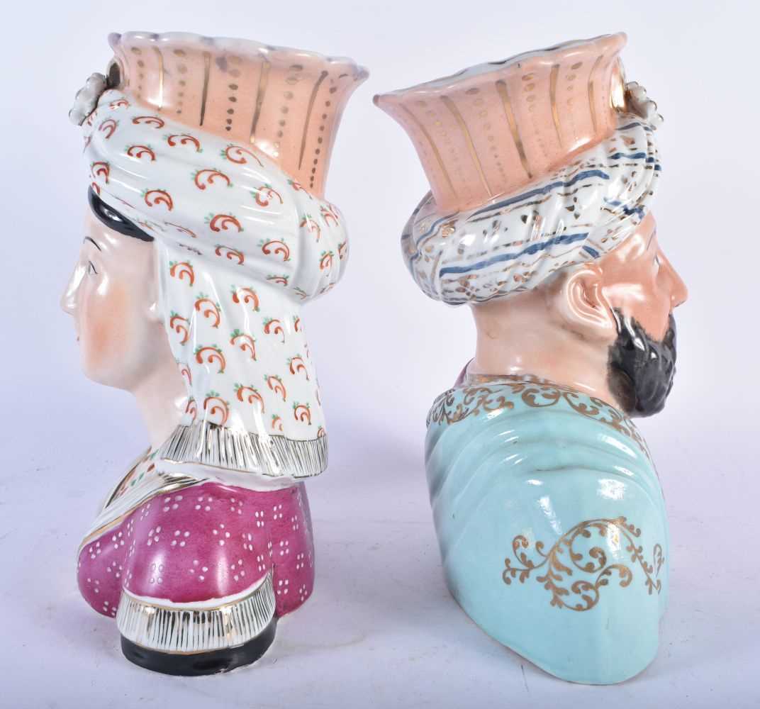 A PAIR OF LATE 19TH CENTURY FRENCH PARIS PORCELAIN OTTOMAN MARKET VASES from as a Sultan & - Image 4 of 6