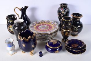 A collection of Limoge KPM and Austrian ceramics, jugs, plates, vases etc 18.5 (20)