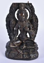 A FINE 17TH/18TH CENTURY CHINESE CARVED ZITAN FIGURE OF A BUDDHA King/Qing. 18cm x 11cm.