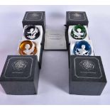 Four Boxed Baccarat Royal Cameos in Crystal Collection made for John Pinches 1976 signed to the