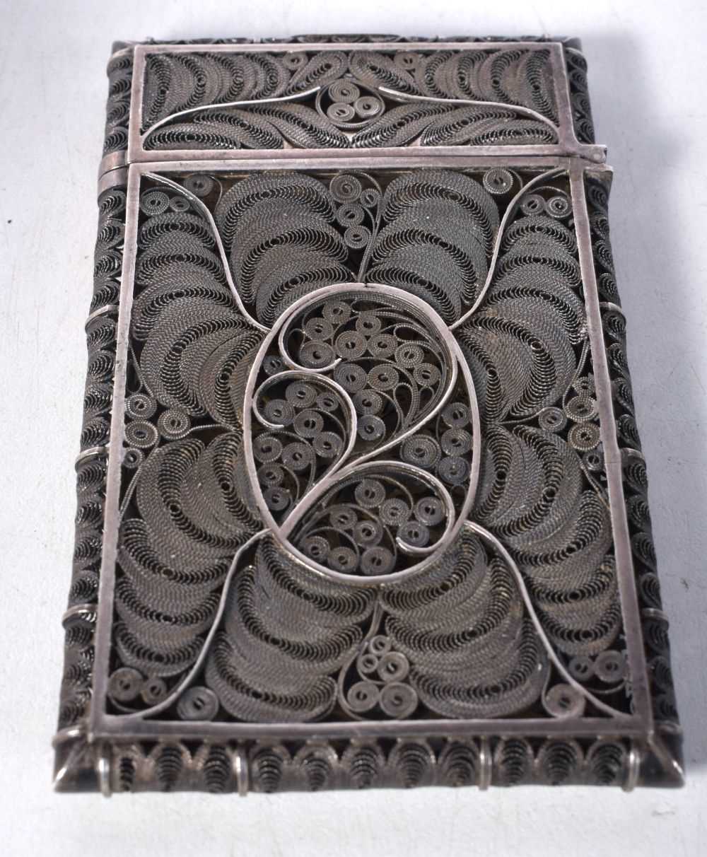A Filigree Silver Card Case. 9.8 cm x 6.1cm x 1cm, weight 56.8g - Image 5 of 7