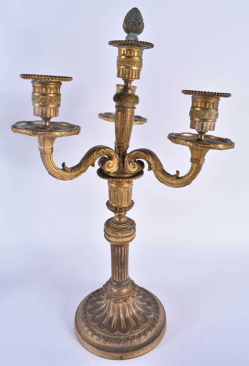 A LARGE PAIR OF 19TH CENTURY FRENCH BRONZE TRIPLE BRANCH CANDELABRA formed with scrolling arms. 45cm - Image 4 of 21