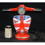 A Vespa scooter lamp 35 x 40 cm.