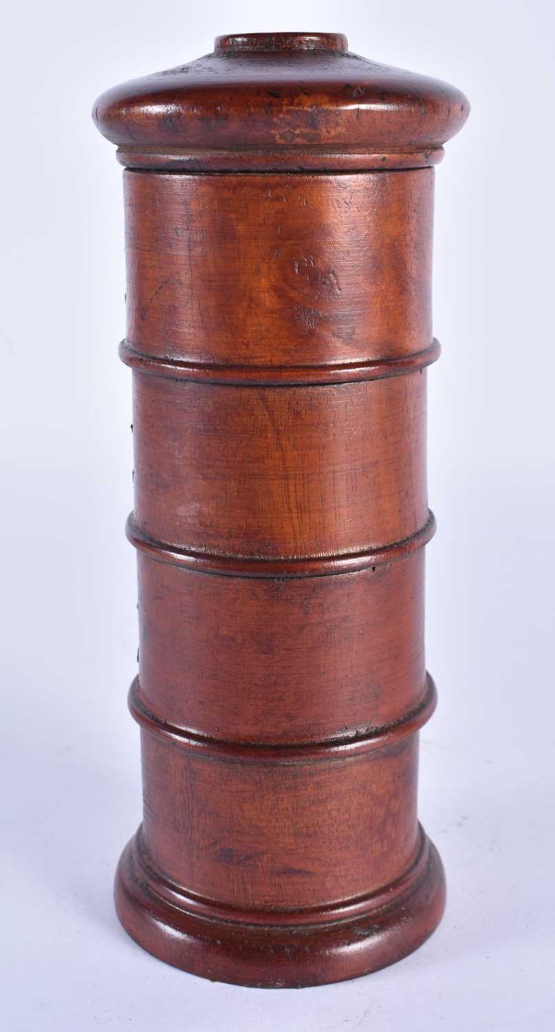 A CARVED TREEN SPICE TOWER. 19 cm high. - Image 2 of 4