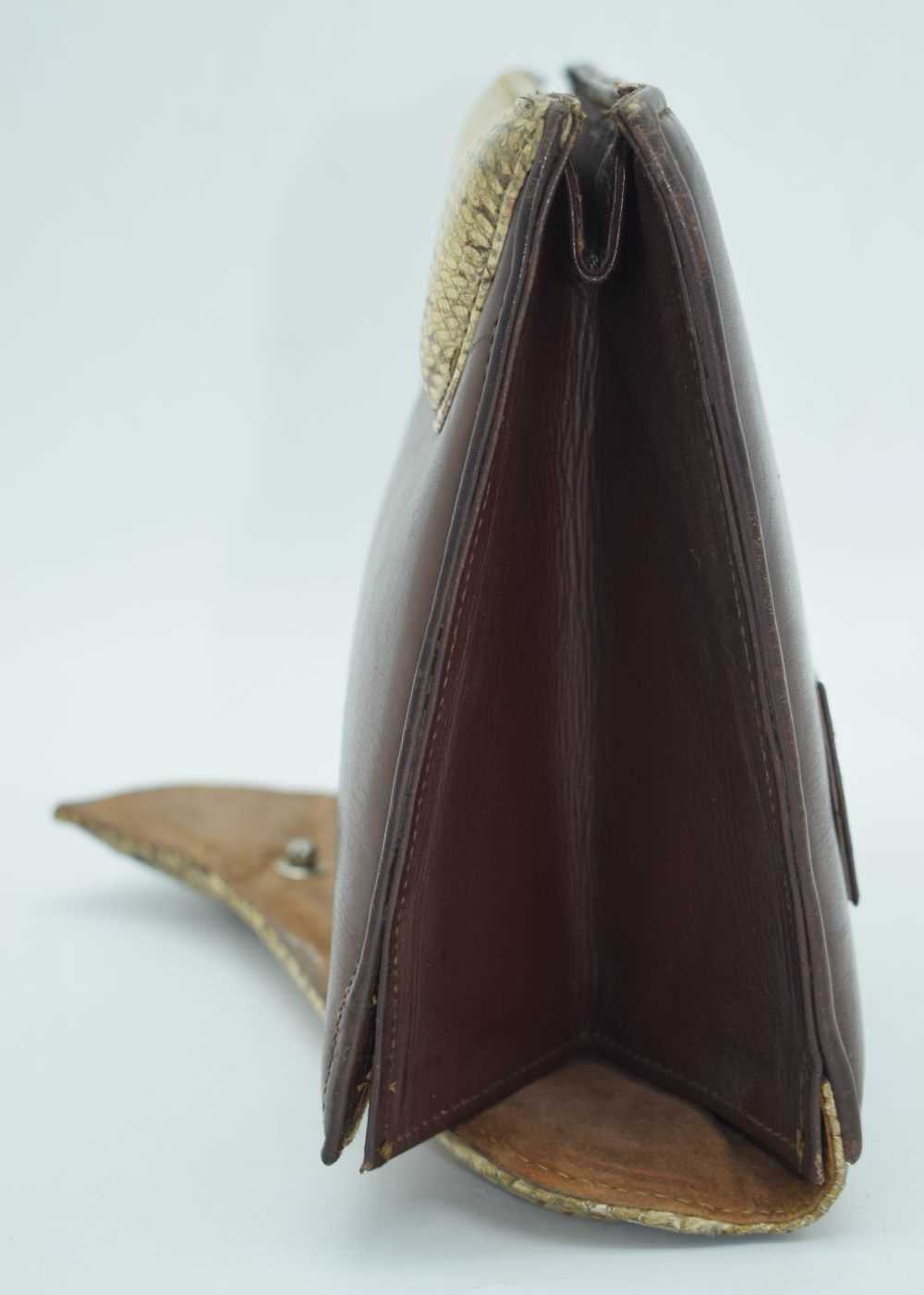 A Vintage ladies snakeskin effect leather clutch bag 26 x 19 cm. - Image 4 of 6