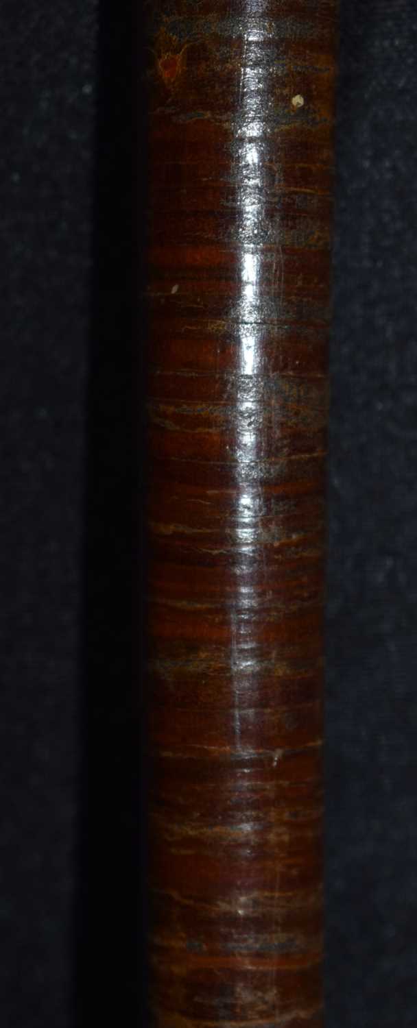 An Indian leather encased Military Swagger stick with Rhino horn handle and collars together with - Image 5 of 10