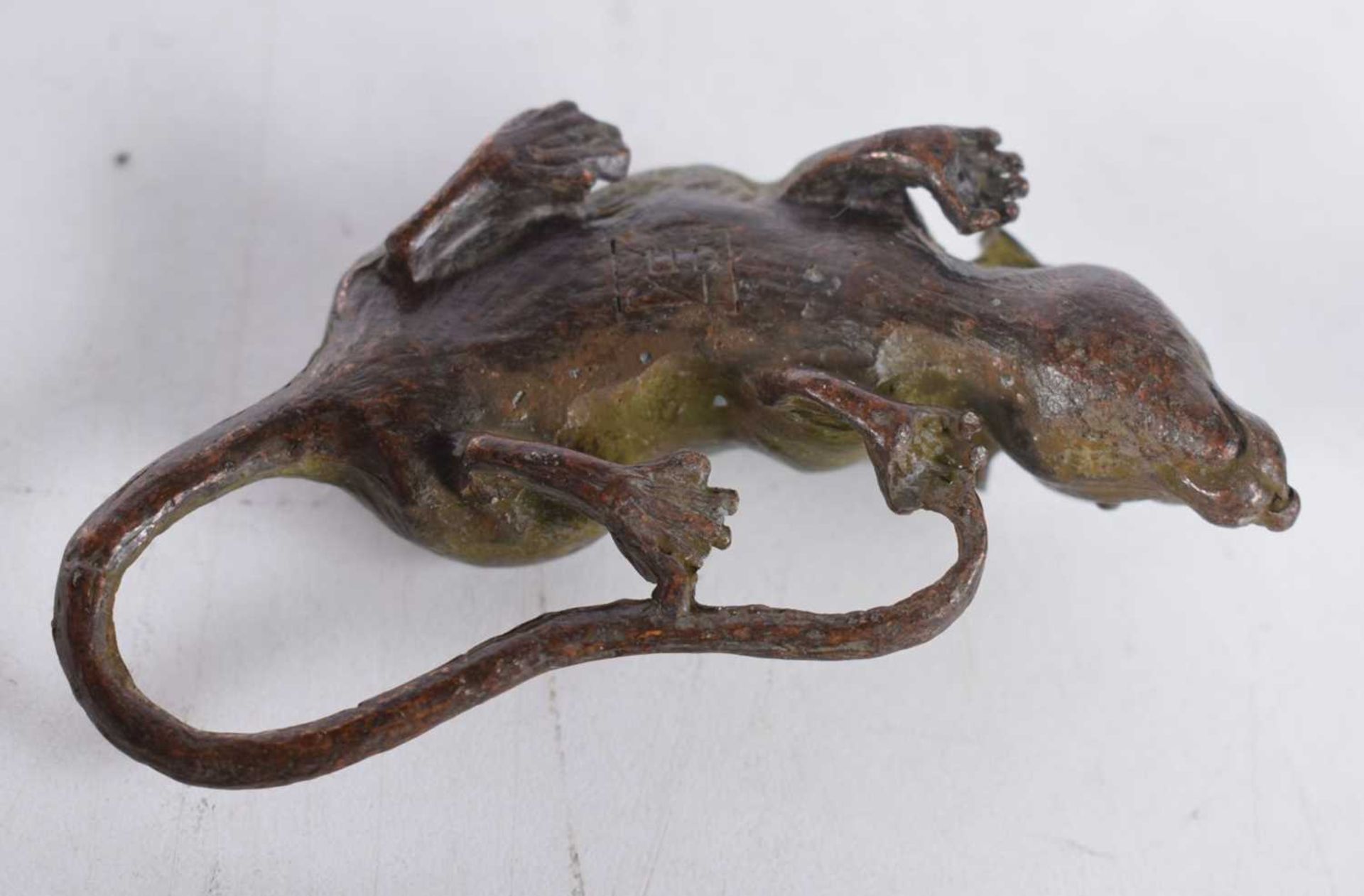 A Japanese Bronze Model of a Rat. 2.2 cm x 8.2 cm x 4.4cm, weight 167g - Image 3 of 3