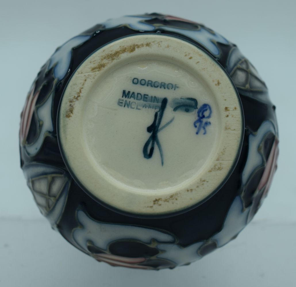 Moorcroft Pottery Baluster vase in the "Snakeshead" pattern, designed by Rachel Bishop 1995. 17 x - Image 8 of 8