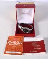 A Boxed Omega Megasonic 720 Constellation Steel Cal 1220 Watch with papers. 3.8 cm incl crown,